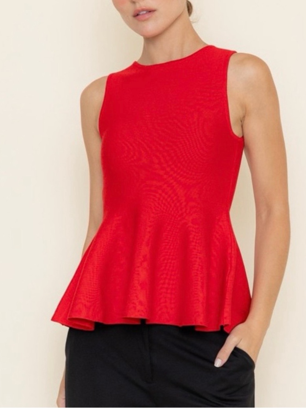 FORE Sleeveless Red Peplum Top - Women